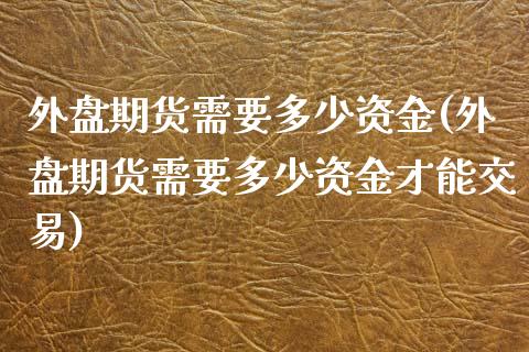 外盘期货需要多少资金(外盘期货需要多少资金才能交易)_https://www.iteshow.com_商品期权_第1张