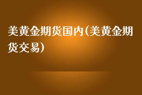 美黄金期货国内(美黄金期货交易)_https://www.iteshow.com_期货开户_第1张