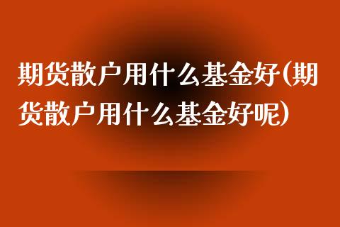 期货散户用什么基金好(期货散户用什么基金好呢)_https://www.iteshow.com_期货知识_第1张