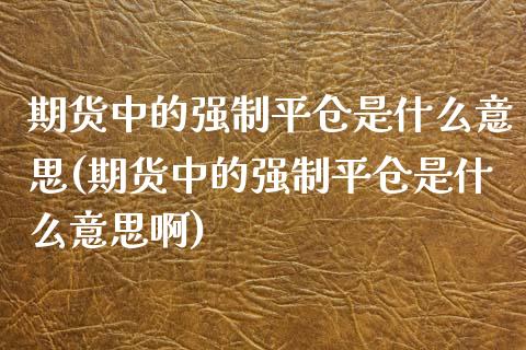 期货中的强制平仓是什么意思(期货中的强制平仓是什么意思啊)_https://www.iteshow.com_商品期货_第1张