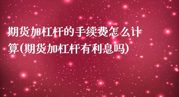 期货加杠杆的手续费怎么计算(期货加杠杆有利息吗)_https://www.iteshow.com_期货百科_第1张