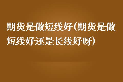 期货是做短线好(期货是做短线好还是长线好呀)_https://www.iteshow.com_期货手续费_第1张