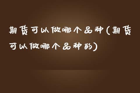 期货可以做哪个品种(期货可以做哪个品种的)_https://www.iteshow.com_商品期权_第1张