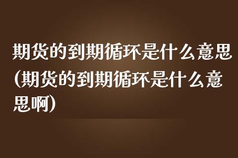 期货的到期循环是什么意思(期货的到期循环是什么意思啊)_https://www.iteshow.com_期货知识_第1张