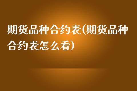 期货品种合约表(期货品种合约表怎么看)_https://www.iteshow.com_股指期权_第1张