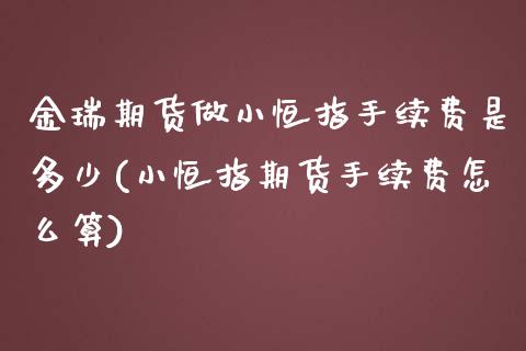 金瑞期货做小恒指手续费是多少(小恒指期货手续费怎么算)_https://www.iteshow.com_期货交易_第1张