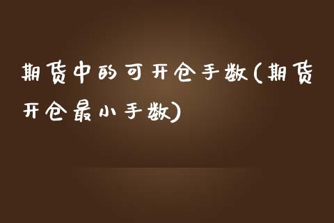 期货中的可开仓手数(期货开仓最小手数)_https://www.iteshow.com_基金_第1张