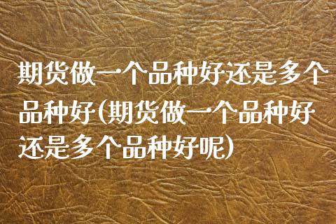 期货做一个品种好还是多个品种好(期货做一个品种好还是多个品种好呢)_https://www.iteshow.com_期货开户_第1张