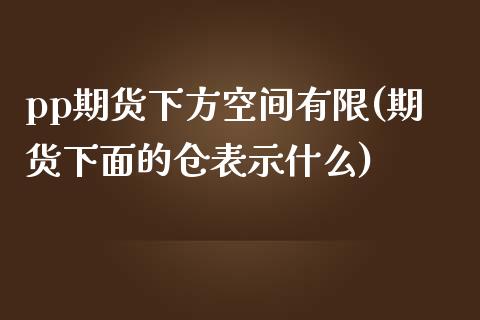 pp期货下方空间有限(期货下面的仓表示什么)_https://www.iteshow.com_黄金期货_第1张