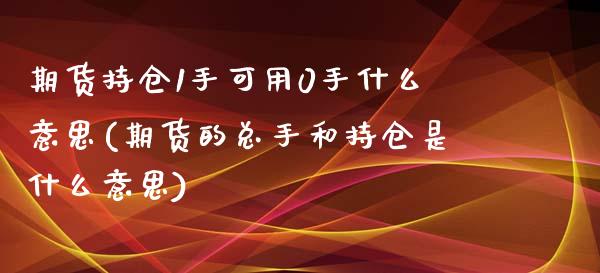 期货持仓1手可用0手什么意思(期货的总手和持仓是什么意思)_https://www.iteshow.com_股指期权_第1张