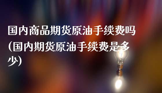 国内商品期货原油手续费吗(国内期货原油手续费是多少)_https://www.iteshow.com_商品期权_第1张