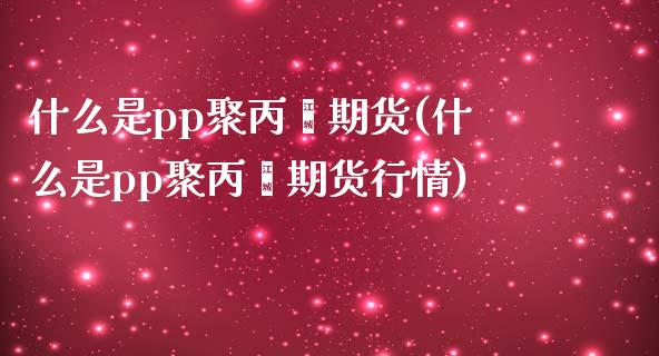 什么是pp聚丙烯期货(什么是pp聚丙烯期货行情)_https://www.iteshow.com_商品期权_第1张