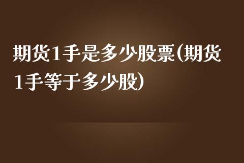 期货1手是多少股票(期货1手等于多少股)_https://www.iteshow.com_股指期货_第1张