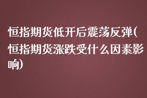 恒指期货低开后震荡反弹(恒指期货涨跌受什么因素影响)_https://www.iteshow.com_商品期货_第1张