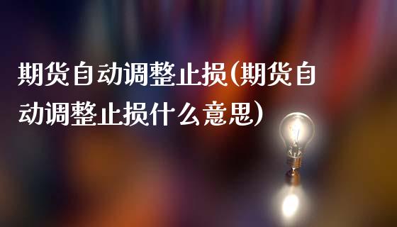 期货自动调整止损(期货自动调整止损什么意思)_https://www.iteshow.com_期货开户_第1张