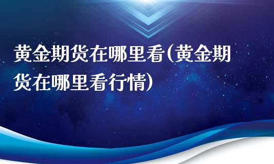 黄金期货在哪里看(黄金期货在哪里看行情)_https://www.iteshow.com_商品期货_第1张