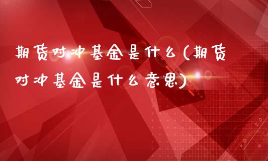 期货对冲基金是什么(期货对冲基金是什么意思)_https://www.iteshow.com_期货公司_第1张