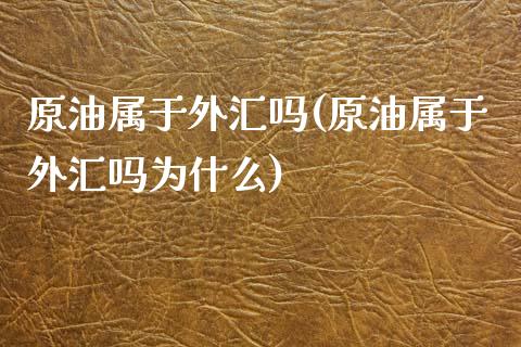 原油属于外汇吗(原油属于外汇吗为什么)_https://www.iteshow.com_期货手续费_第1张