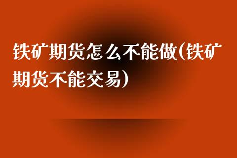 铁矿期货怎么不能做(铁矿期货不能交易)_https://www.iteshow.com_期货交易_第1张