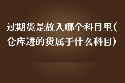 过期货是放入哪个科目里(仓库进的货属于什么科目)_https://www.iteshow.com_期货手续费_第1张