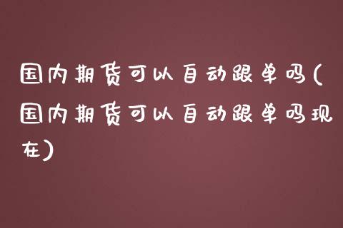 国内期货可以自动跟单吗(国内期货可以自动跟单吗现在)_https://www.iteshow.com_股指期货_第1张