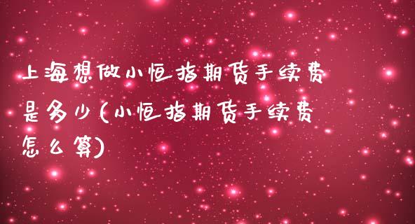 上海想做小恒指期货手续费是多少(小恒指期货手续费怎么算)_https://www.iteshow.com_期货手续费_第1张