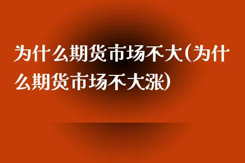 为什么期货市场不大(为什么期货市场不大涨)_https://www.iteshow.com_期货开户_第1张