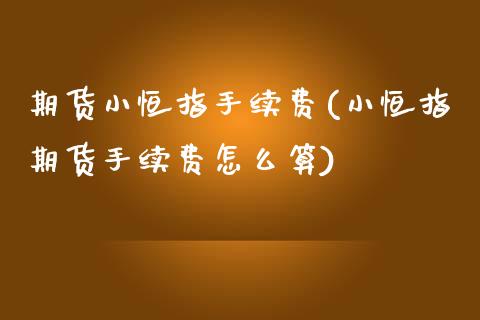 期货小恒指手续费(小恒指期货手续费怎么算)_https://www.iteshow.com_期货手续费_第1张