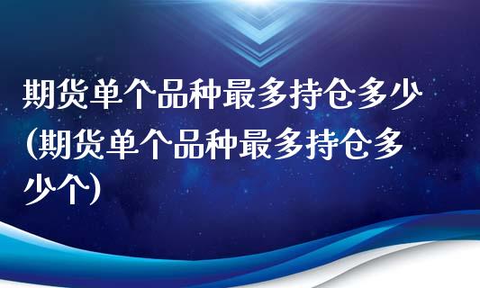 期货单个品种最多持仓多少(期货单个品种最多持仓多少个)_https://www.iteshow.com_期货手续费_第1张