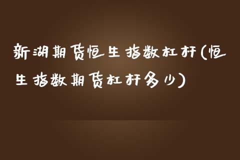 新湖期货恒生指数杠杆(恒生指数期货杠杆多少)_https://www.iteshow.com_期货交易_第1张