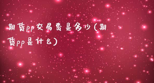 期货pp交易费是多少(期货pp是什么)_https://www.iteshow.com_股指期权_第1张