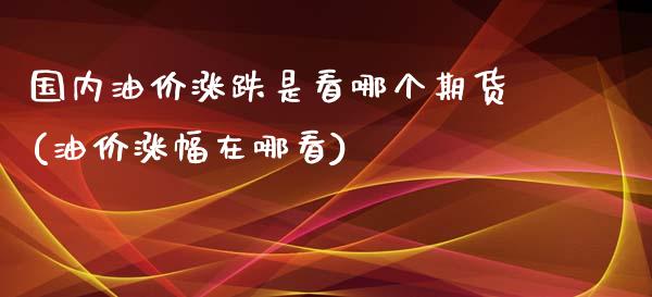 国内油价涨跌是看哪个期货(油价涨幅在哪看)_https://www.iteshow.com_期货交易_第1张