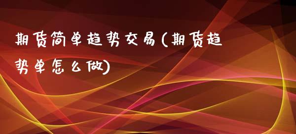 期货简单趋势交易(期货趋势单怎么做)_https://www.iteshow.com_黄金期货_第1张