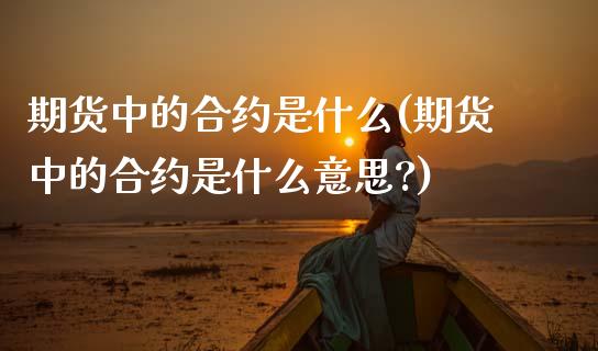 期货中的合约是什么(期货中的合约是什么意思?)_https://www.iteshow.com_股票_第1张