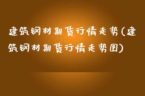 建筑钢材期货行情走势(建筑钢材期货行情走势图)_https://www.iteshow.com_期货百科_第1张