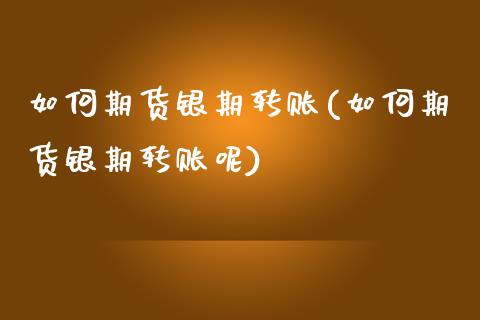 如何期货银期转账(如何期货银期转账呢)_https://www.iteshow.com_期货手续费_第1张