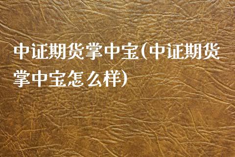 中证期货掌中宝(中证期货掌中宝怎么样)_https://www.iteshow.com_期货品种_第1张