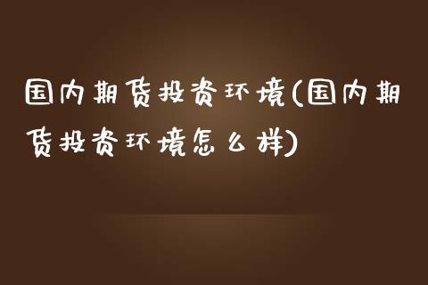 国内期货投资环境(国内期货投资环境怎么样)_https://www.iteshow.com_期货开户_第1张