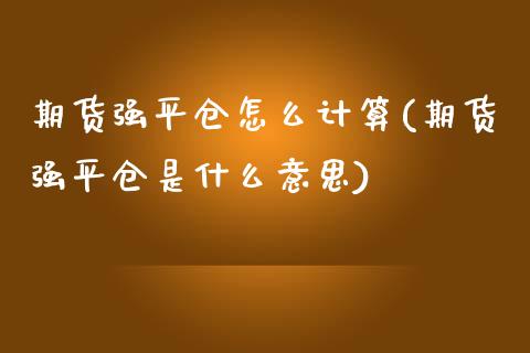 期货强平仓怎么计算(期货强平仓是什么意思)_https://www.iteshow.com_期货手续费_第1张