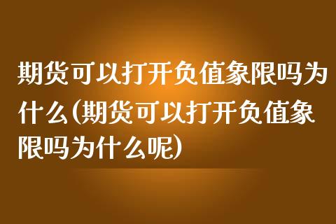 期货可以打开负值象限吗为什么(期货可以打开负值象限吗为什么呢)_https://www.iteshow.com_股指期权_第1张