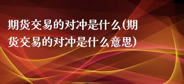 期货交易的对冲是什么(期货交易的对冲是什么意思)_https://www.iteshow.com_基金_第1张