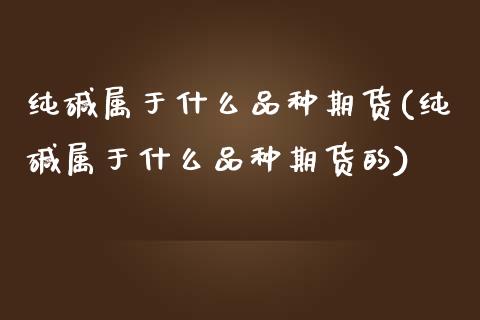 纯碱属于什么品种期货(纯碱属于什么品种期货的)_https://www.iteshow.com_期货开户_第1张