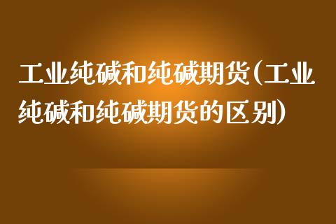 工业纯碱和纯碱期货(工业纯碱和纯碱期货的区别)_https://www.iteshow.com_商品期权_第1张