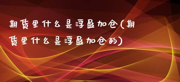 期货里什么是浮盈加仓(期货里什么是浮盈加仓的)_https://www.iteshow.com_股指期货_第1张