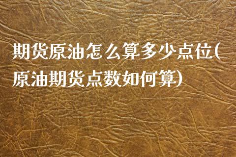 期货原油怎么算多少点位(原油期货点数如何算)_https://www.iteshow.com_期货品种_第1张