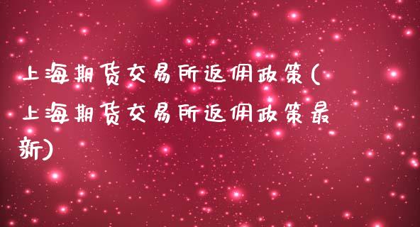 上海期货交易所返佣政策(上海期货交易所返佣政策最新)_https://www.iteshow.com_期货交易_第1张