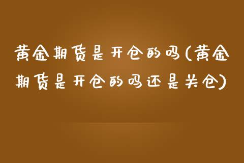 黄金期货是开仓的吗(黄金期货是开仓的吗还是关仓)_https://www.iteshow.com_期货知识_第1张