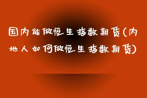 国内能做恒生指数期货(内地人如何做恒生指数期货)_https://www.iteshow.com_期货手续费_第1张