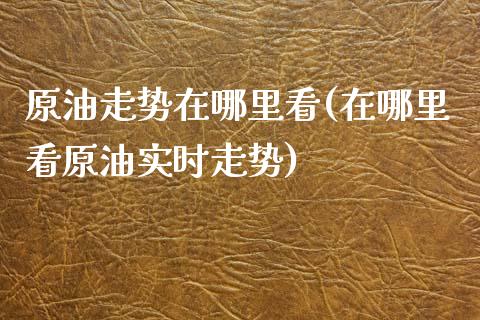 原油走势在哪里看(在哪里看原油实时走势)_https://www.iteshow.com_期货交易_第1张