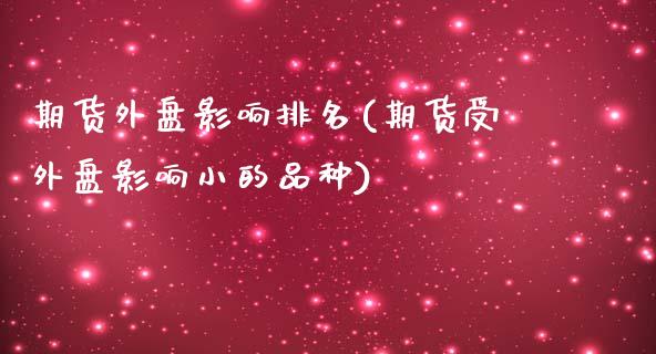 期货外盘影响排名(期货受外盘影响小的品种)_https://www.iteshow.com_股指期权_第1张